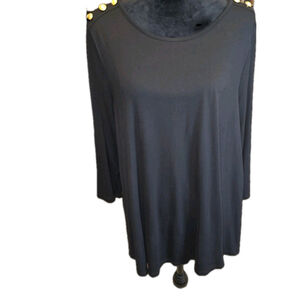 Lane Bryant Swing Tee 14/16 Black Rayon Stretch Tunic Top Plus Size